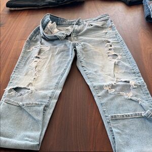 American Eagle Outfitters Men's Ripped Light Blue Jeans 30x30